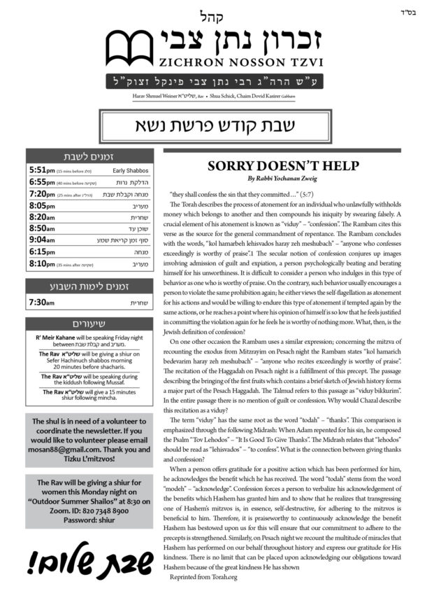 ZNT Newsletter_Naso 5781