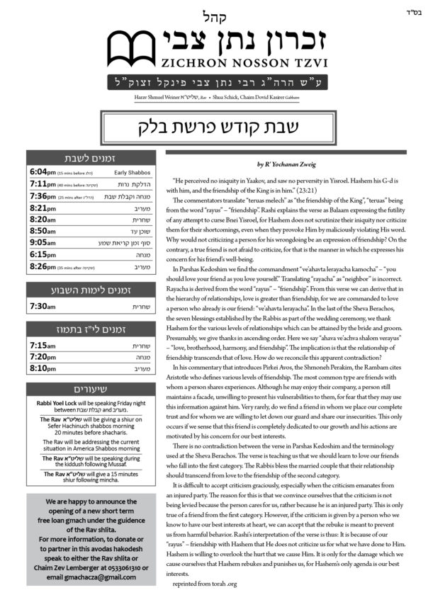 ZNT Newsletter_Balak 5781